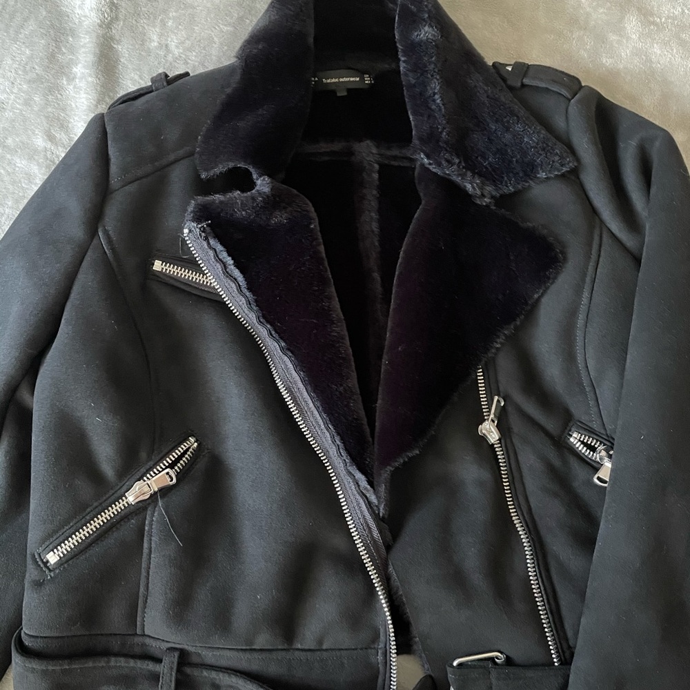 Zara fur moto jacket